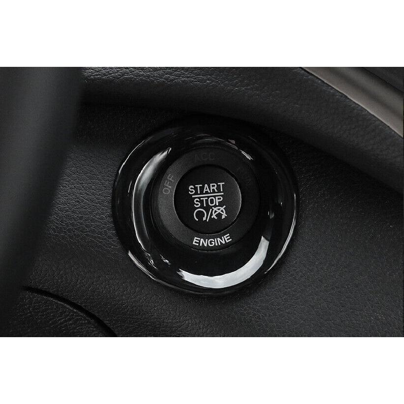 For Jeep Cherokee 2014-2022 Glossy Black Start Button One-Click Switch Cover 1PC