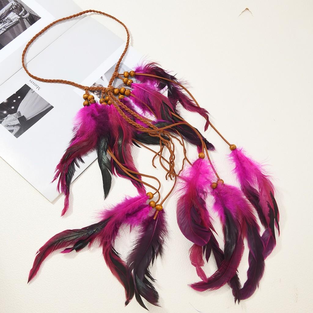 Feather Tassel Headband With Handcrafted Style For Travel And Vacation Decor
