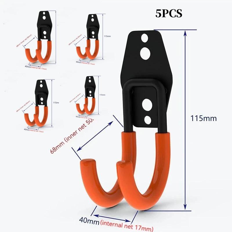 Heavy Duty Metal Hook Garage Organizer Wall Mount Bicycle Hanger Hooks Wall Mount Anti-slip Storage Hook For Ladders Garden Tool