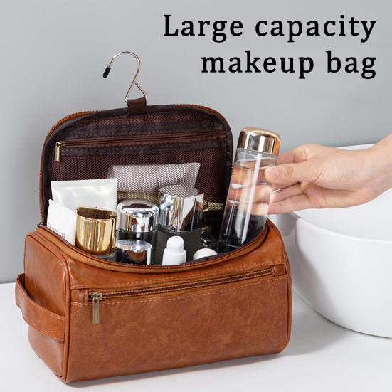 Makeup Bag Travel Toiletry Bag Large Capacity Multiple Compartments Zipper Closure Waterproof Cosmetic Bag Hanging Toiletry Bag