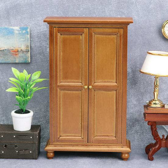 3D Comfortable Hand Feeling Stunning Lightweight Mini Model Upright Wardrobe Miniature Wooden