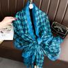 Summer new soft yarn silk scarf large size printed beach scarf rose travel vacation sunscreen scarf spot