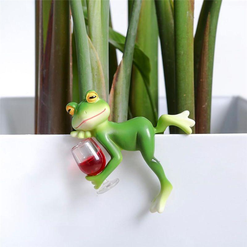 Frog Garden Decor Outdoor Statue Plant Decorations For Pots Decor Accessories Frog Statue