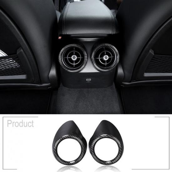 Kohlefaser ABS Hinterer Luftauslass-Ringabdeckung für Alfa Romeo Giulia 2017-