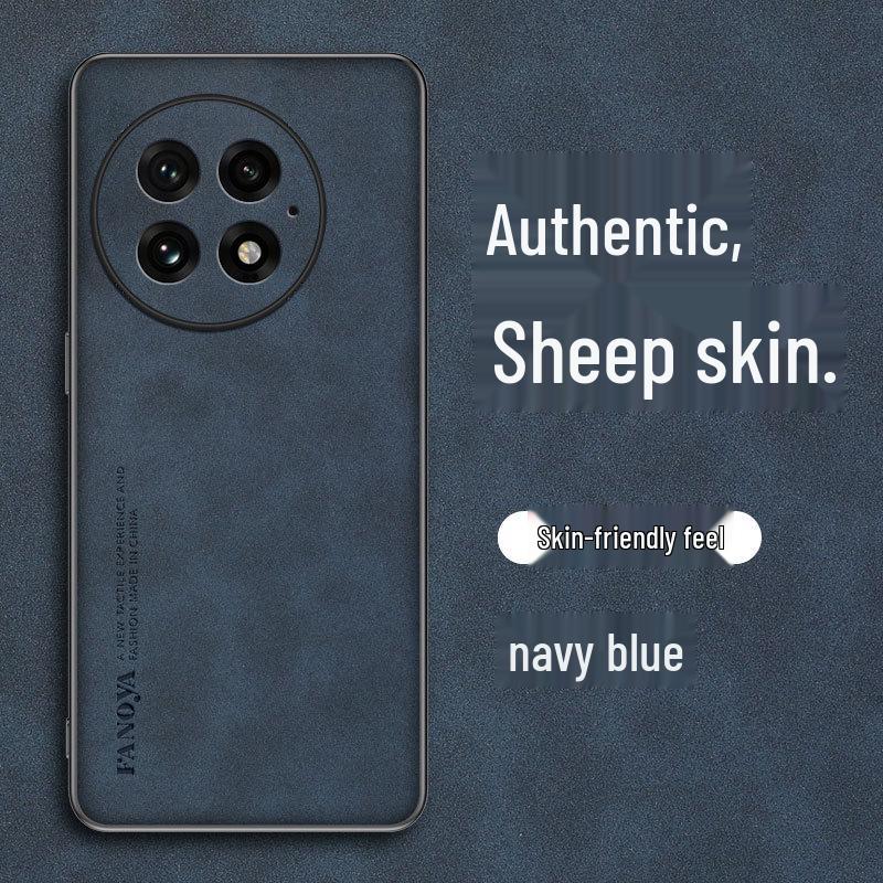 Elegantní pouzdro z ovčí kůže pro OnePlus 13: Plné krytí, Odolný proti pádu, Šetrný k pokožce, Business styl