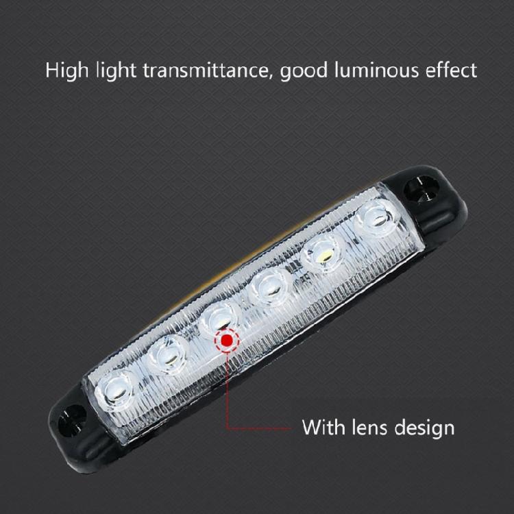 12-24V 6 LED Rear Indicator Light for Truck Trailer Side Marker Turn Signal Lamp