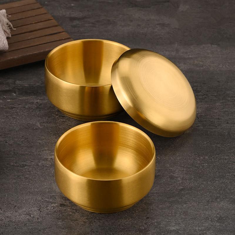 304 Double-layer Stainless Steel Rice Bowl With Lid Soup Rice Bowl Cuisine Home Creative Child Small Bowl Cuisine For Home