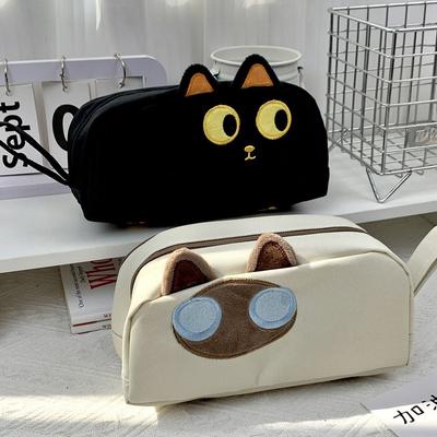 New Durable High Quality Capybara/Black Cat/Siamese Cat Pen Bag Large Capacity Portable Stationery Bag Pencil Box Student Gift