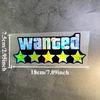 1PC WANTED Reflective Motorcycle Stickers Waterproof for Scooter Helmet Box DIY Car Windows Bumper Trunk Durable Vinyl Decals