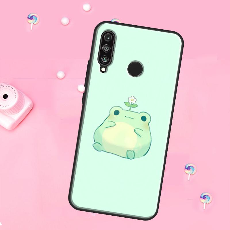 Cute Green Frog For Huawei Nova Y90 Y70 Y60 Y91 Y61 Y73 Y72 12s 12i 11i 8i 9 10 SE P40 Lite P60 P30 Pro Case