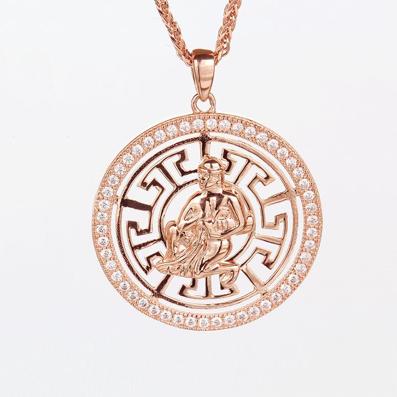 Pure Purple Gold Constellation Pendant Rose Gold Plated Color Gold Personalized Twelve Constellation Cards