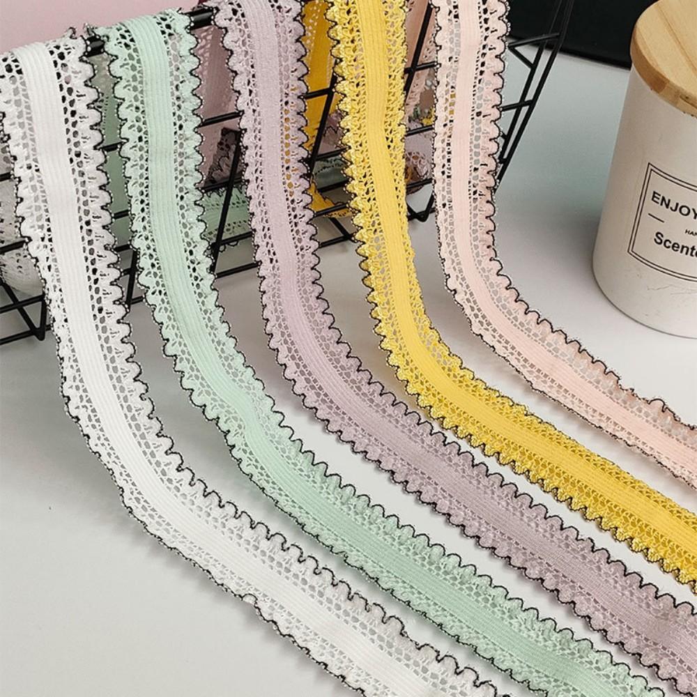 5 Yards Stretch Lace Trim - 2.8cm Woven Ribbon for DIY Hair Bows, Headbands, Craft Decor