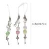 3pcs Mobile Phone Pendant Four Leaf Clovers Beaded Keychain Fashionable Keyring Charm Handmade Gift for Women Friend
