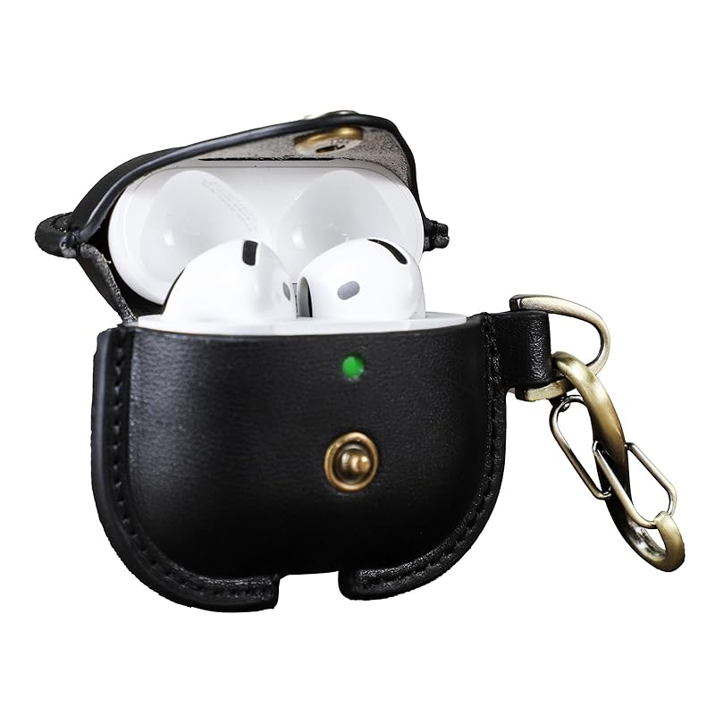 

Contact s family leather protective case Airpods 4 only - Wireless/wired charging compatible Anti-lost design Pure copper zipper exquisite handmade