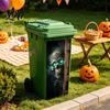 Durable Trash Can Facade Decals Halloween Wall Stickers Decal Stickers Spooky Skull Ghost Horror for Outdoor Garbage Cans Waterproof Self-Adhesive