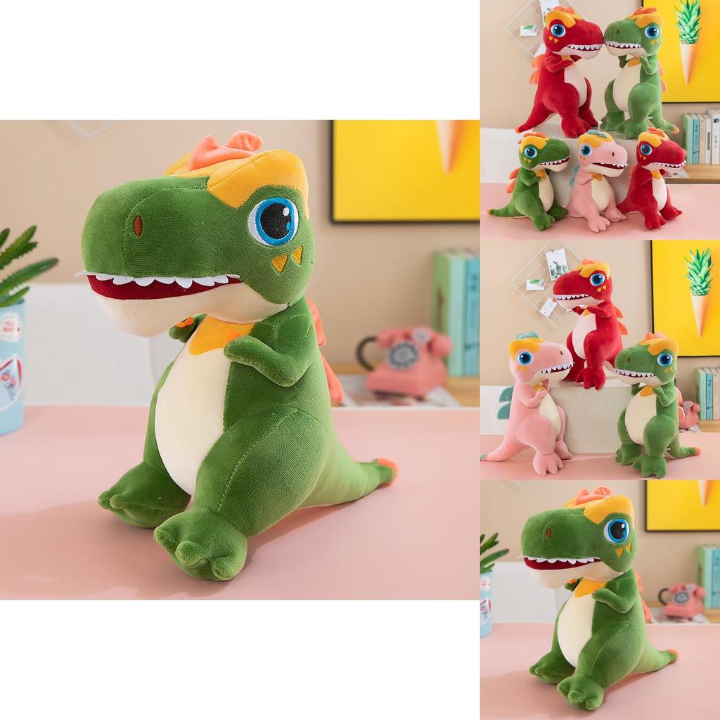 Dinosaur Plush Toy With Multicolor Flames For Kids Play And Comfort