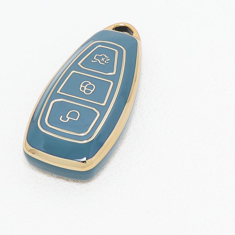 Auto Shell For Ford C-Max S-Max Kuga Ii Ecosport Fiesta Iv Focus Iii Galaxy Fusion Mondeo Iv B-Max Car Key Case Cover Keychain