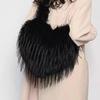 Fashion Artificial Fur Messenger Bag Autumn And Winter Personality Heart Shoulder Bag Girl Ladies Party Banquet Bags Woman New
