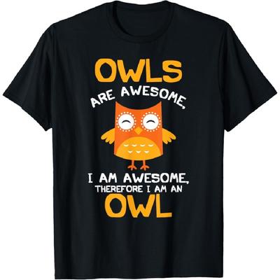 Niesamowita Koszulka Kreskówka Jestem Sową dla Miłośników Sów T-Shirt
