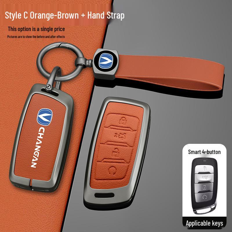 Changan 2020 Cosai COS1 Key Cover: Durable Metal Shell with Leather Buckle for Oushang Pro Remote