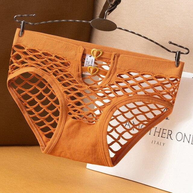 

Троубридж Эротическая сетка Женские трусики Женское нижнее белье Сексуальное нижнее белье Девушка Дышащие брифы Комфортные трусы оранжевый