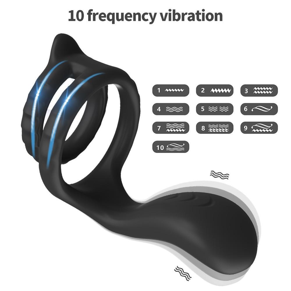 Male Penile Ring Vibrator for Delayed Sexual Intercourse Male Couples Sex Toys Adult Products