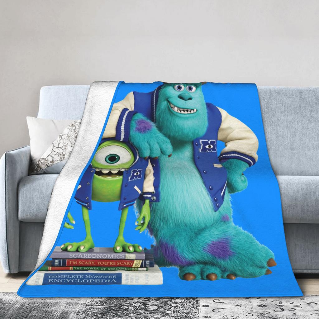 Monsters University Sully Mike Cartoon Fleece Blankets Monsters Inc Customized Throw Blanket for Home Hotel Sofa Bedspreads,