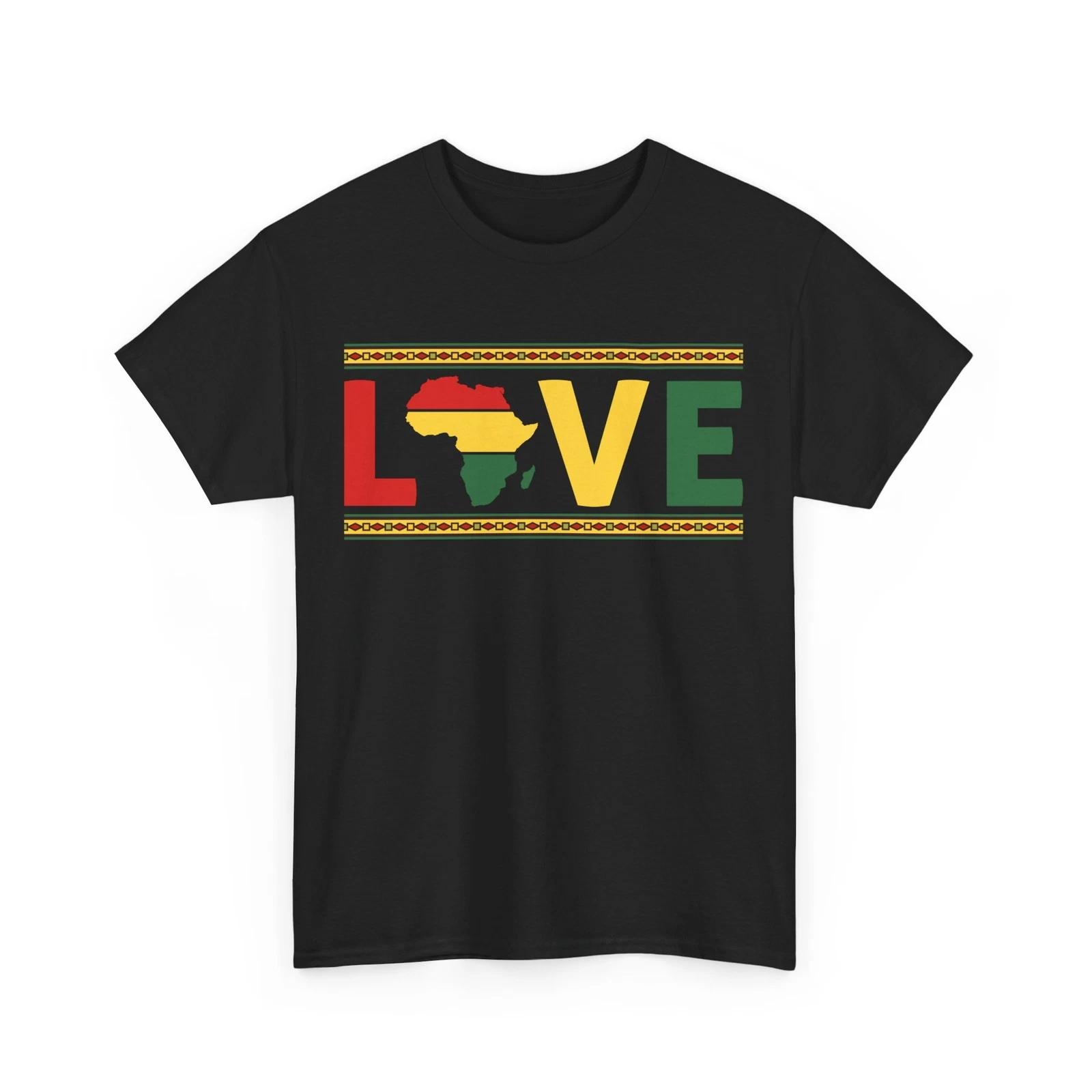 Black History Month Love Africa Map Proud Melanin African Women Men Shirt M