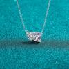 Sterling Moissanite Heart Lock Necklace Women Sparkling Square Candy Pendant Simple Elegant Choker Chain