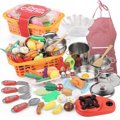 42PCS Cookware Pretend Play Toys Set Children Kitchen Toys Simulation Food Kitchen Utensils Toys Gift Mainan Budak Perempuan Lelaki