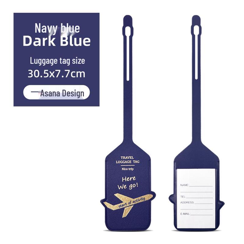 Double-Sided PU Leather Luggage Tag with Airplane Design