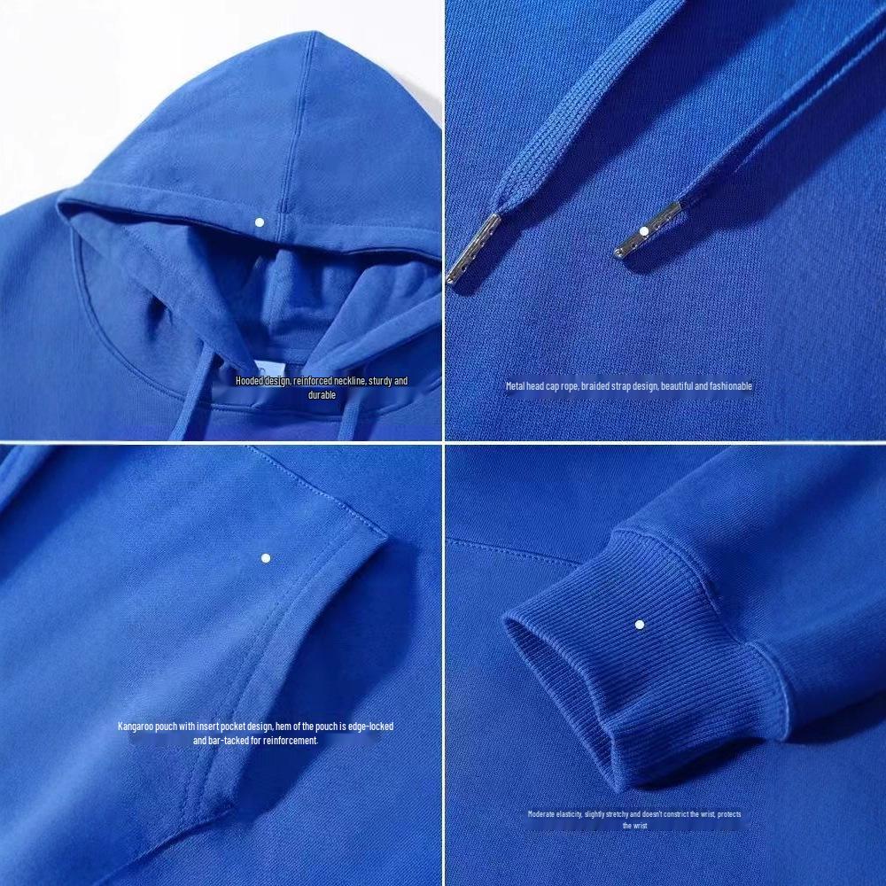 Unisex Heavyweight Hoodie: Solid Color American Street Style for Autumn/Winter