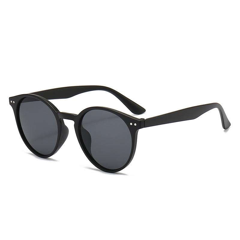 

Classic Fashion Round Sunglasses For Women Simple Trendy Matte Men Eyeglass Frame Outdoor Driving Shades Accessory UV400 чёрный