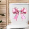 Pink Bow Toilet Stickers Featuring Glow-In-The-Dark Bows, Rhinestone Embellishments, And Luminous Designs