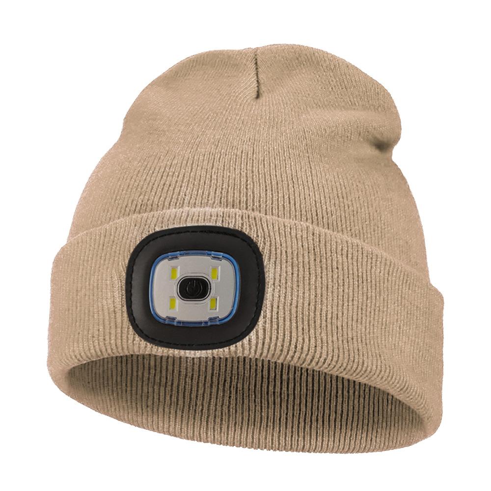 Customizable LED Light Up Knitted Winter Hat for Kids Warm Luminous Beanie With Embroidery Option Stock Available