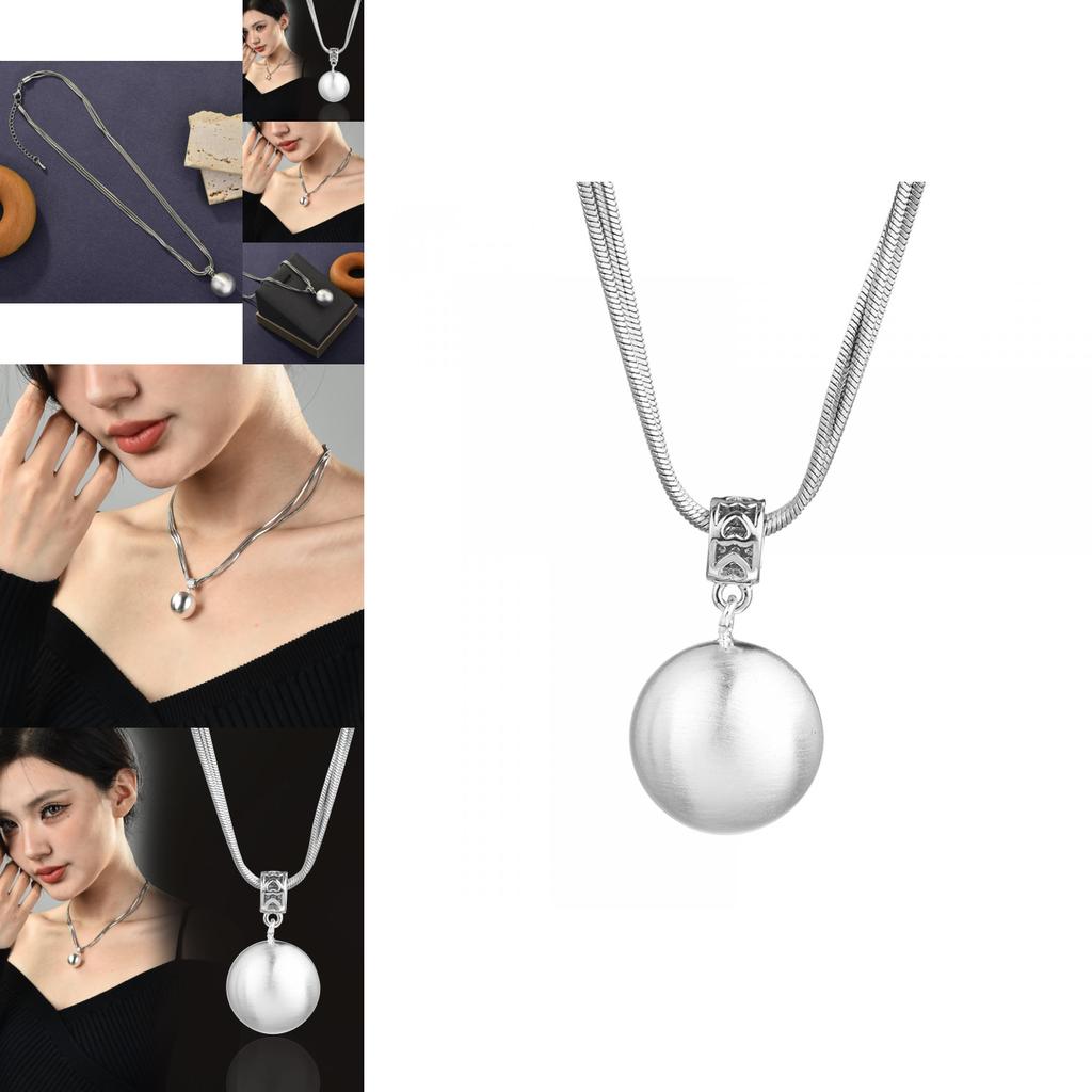 High-end Titanium Steel Pearl Necklace For Women Featuring Unique Layered Snake Chain