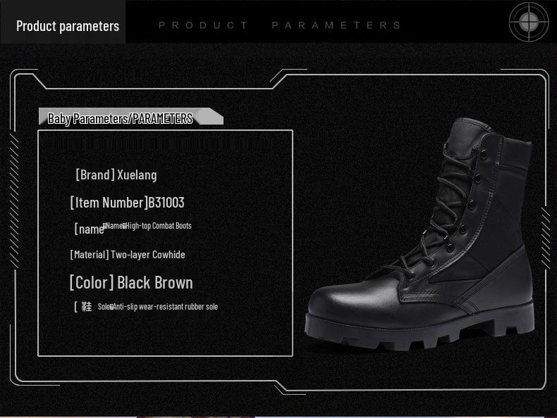 High-Top Tactical Military Combat Boots for Outdoor Hiking and Off-Road Sports