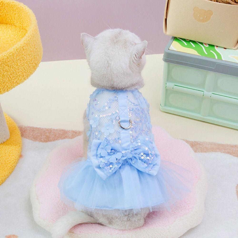 Sweet Summer Pet Princess Skirt Soft Pet Clothes Pet Chest Strap Dog Dress  Wedding