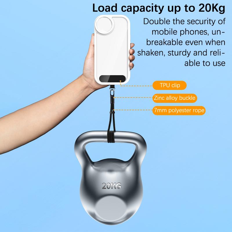 Smycz - Regulowany Pasek na Telefon Klips Uchwyt Do Wszystkich Etui na Telefon 7mm Grubości (Szyja & Ramię & Crossbody / Nadgarstek)