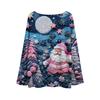 Women's Fashion Christmas Print Lightweight Sweater Casual Long-Sleeve Knit Pullover Top