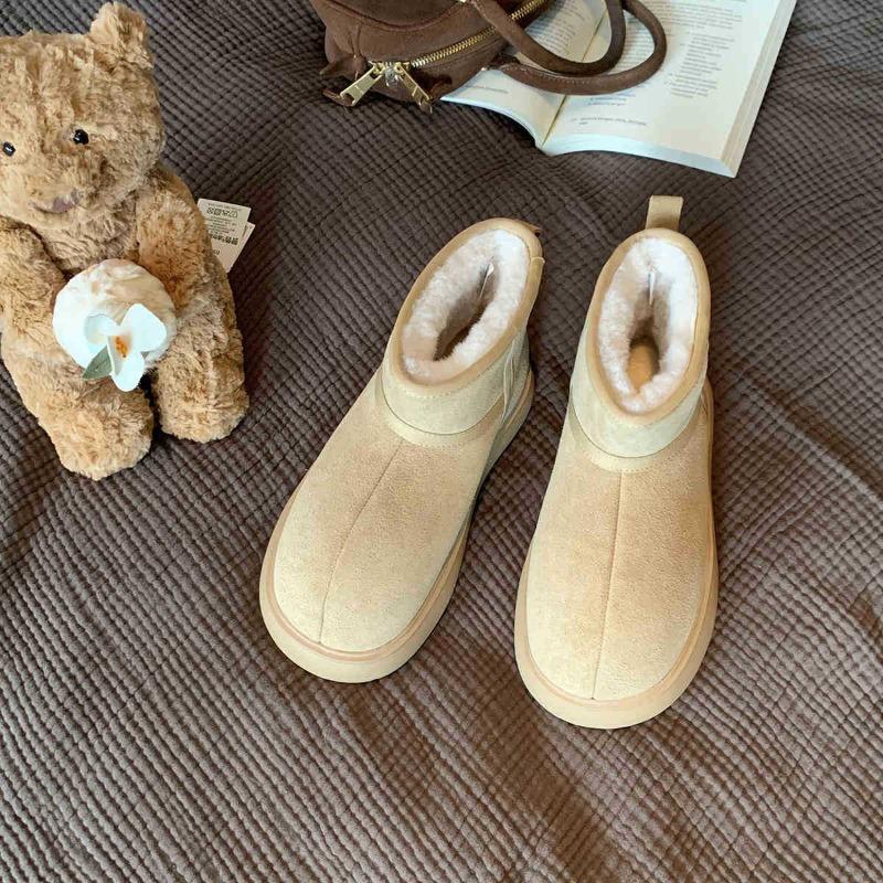 

Милые вельветовые теплые хлопковые ботинки с большой круглой головой, пушистые зимние ботинки, женские осенне-зимние модели 40 хаки