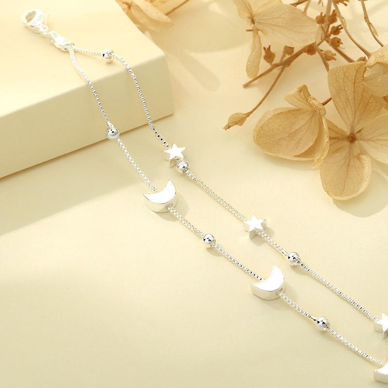 925 Sterling Silver Hand Bracelet Star Moon Bracelets For Women Couple Elegant Jewelry Accessories Jewellery Money 925