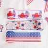 Κορδέλα 1/3 Roll American Flag Διπλής Όψης Αστέρι Ριγέ Ενσύρματη Κορδέλα Πακέτο Κόκκινη 4η Ιουλίου Ημέρα της ανεξαρτησίας Μπλε Λευκή Κορδέλα DIY Craft