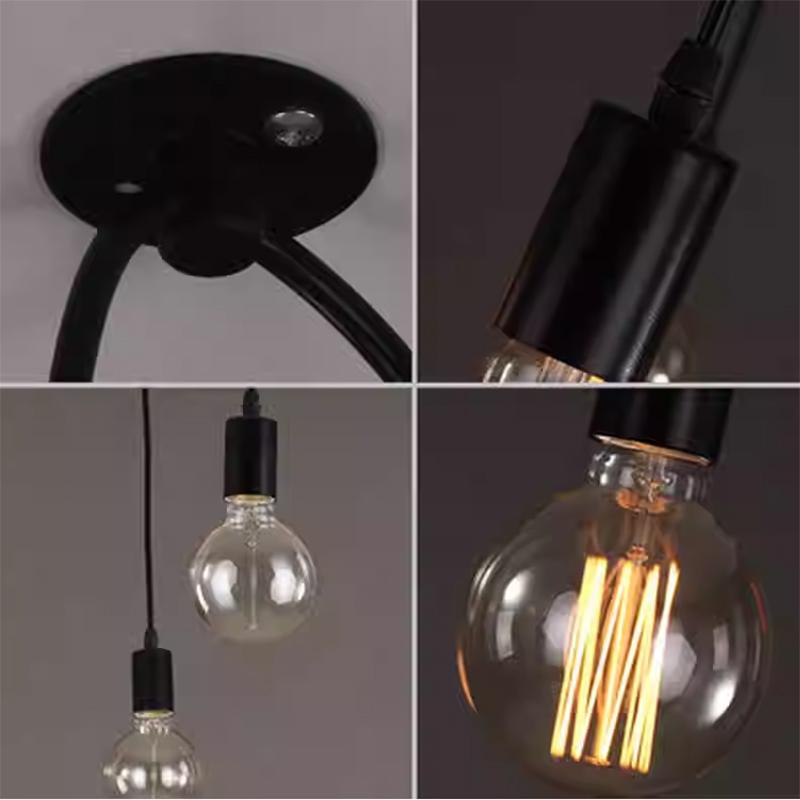 Retro Chandelier White E27 Attic Living Room Edison DIY Adjustable Hanging Light Decoration Pendant Lamp Ceiling Light Bedroom