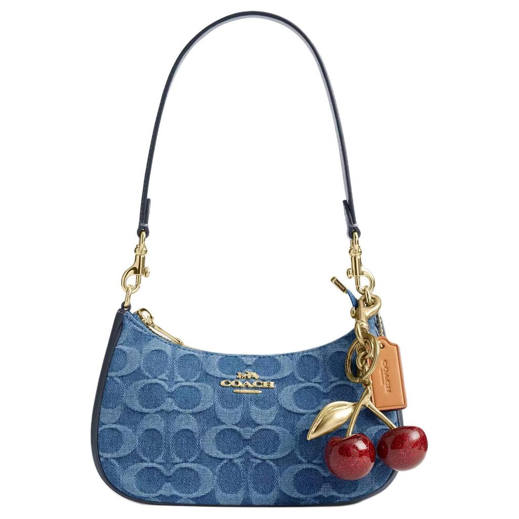 Coach Teri Denim Shoulder Bag Mini Women's Gold & Indigo CDQ25-IMTYV