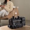 Large Capacity Desktop Humidifier Vintage Steam Train Aroma Diffuser, 300ml Ultrasonic Cool Mist with Dual Decorative Fragrance Machine for Office LED