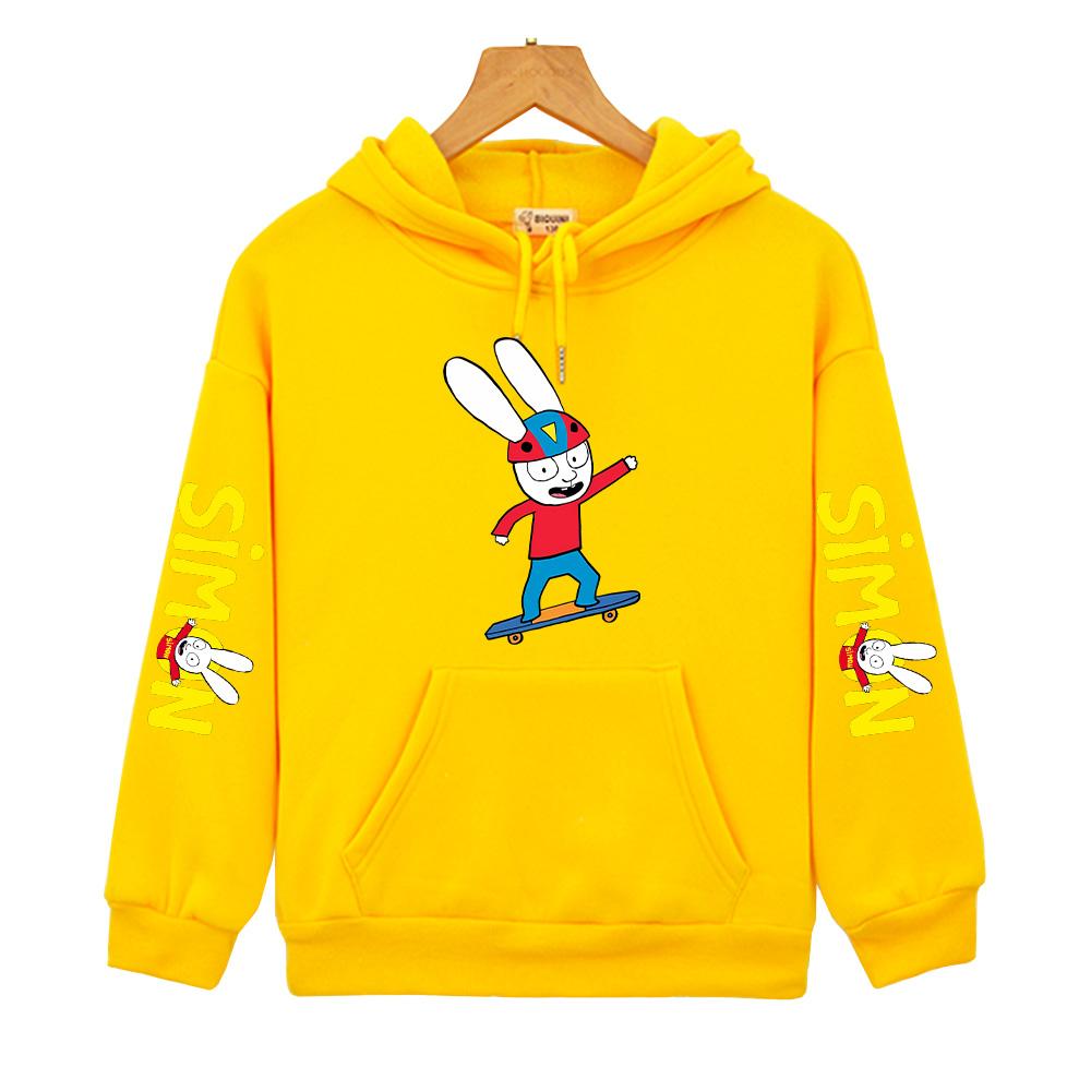 Simon Super Rabbit Skateboarding Sweatshirts Autumn Winter Clothing Fashion Children's Hoodies Loose Pullovers