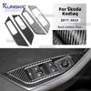 Carbon Fiber Style Gear Shift Frame Window Switch Storage Panel for Skoda Kodiaq 2017-2023