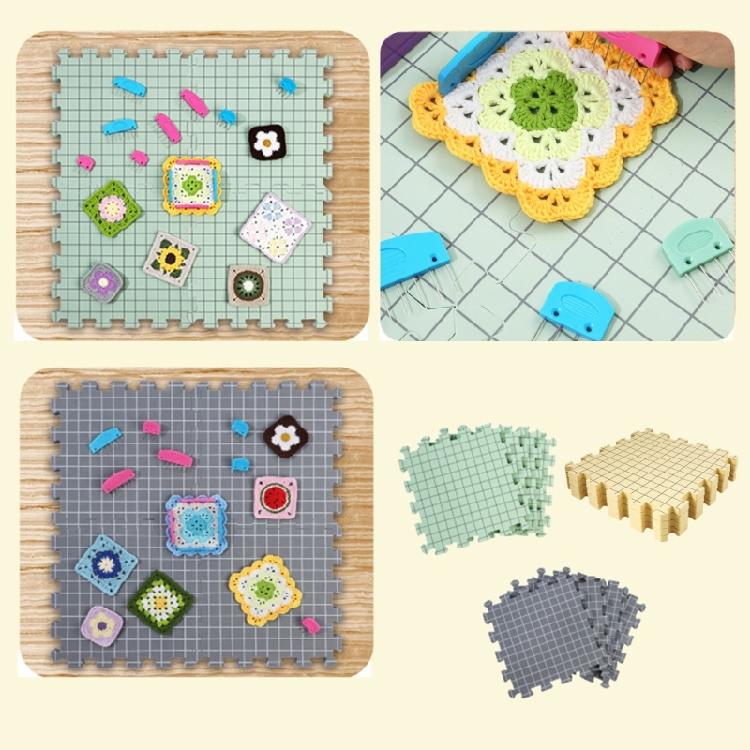 4 Stück Gitter-Strick-Blockierbrett 12,6x12,6 Zoll Strick-Blockier-Schaumstoffpolster für Häkelprojekte, Granny Square Herstellung