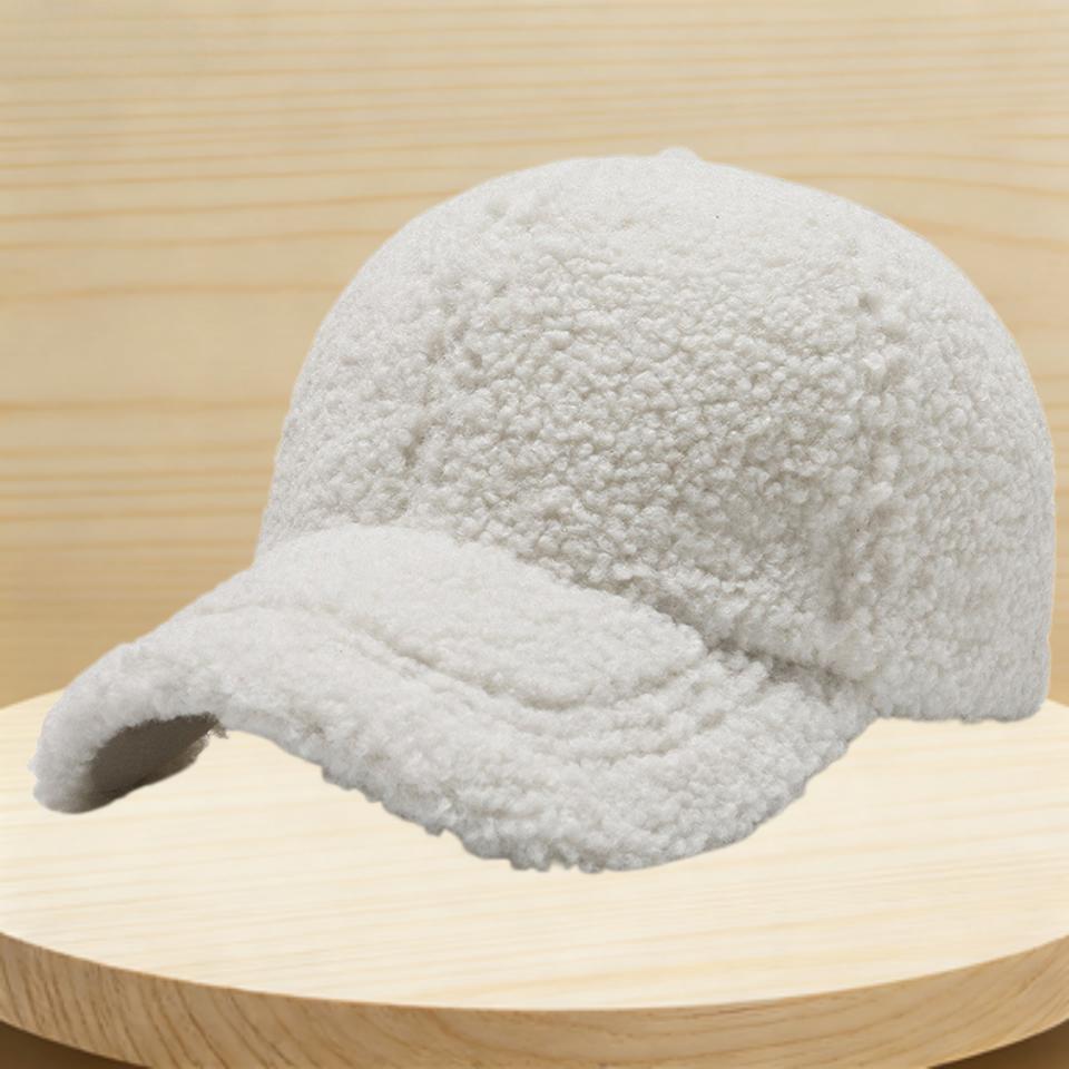 Winter Teddy Fleece Baseball Cap For Women Men Warm Plush Sherpa Baseball Hat Casual Adjustable Warmth Peaked Cap For Cold Weath